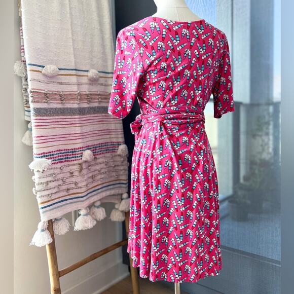Lilly Pulitzer Arian Lipstick Print Short Sleeve Wrap Mini Dress Women’s Size XS - Picture 4 of 9